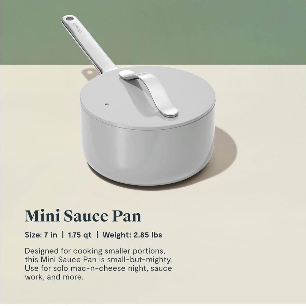 Caraway 8" (1.75 qt) Mini Sauce Pan With Lid | Gray
